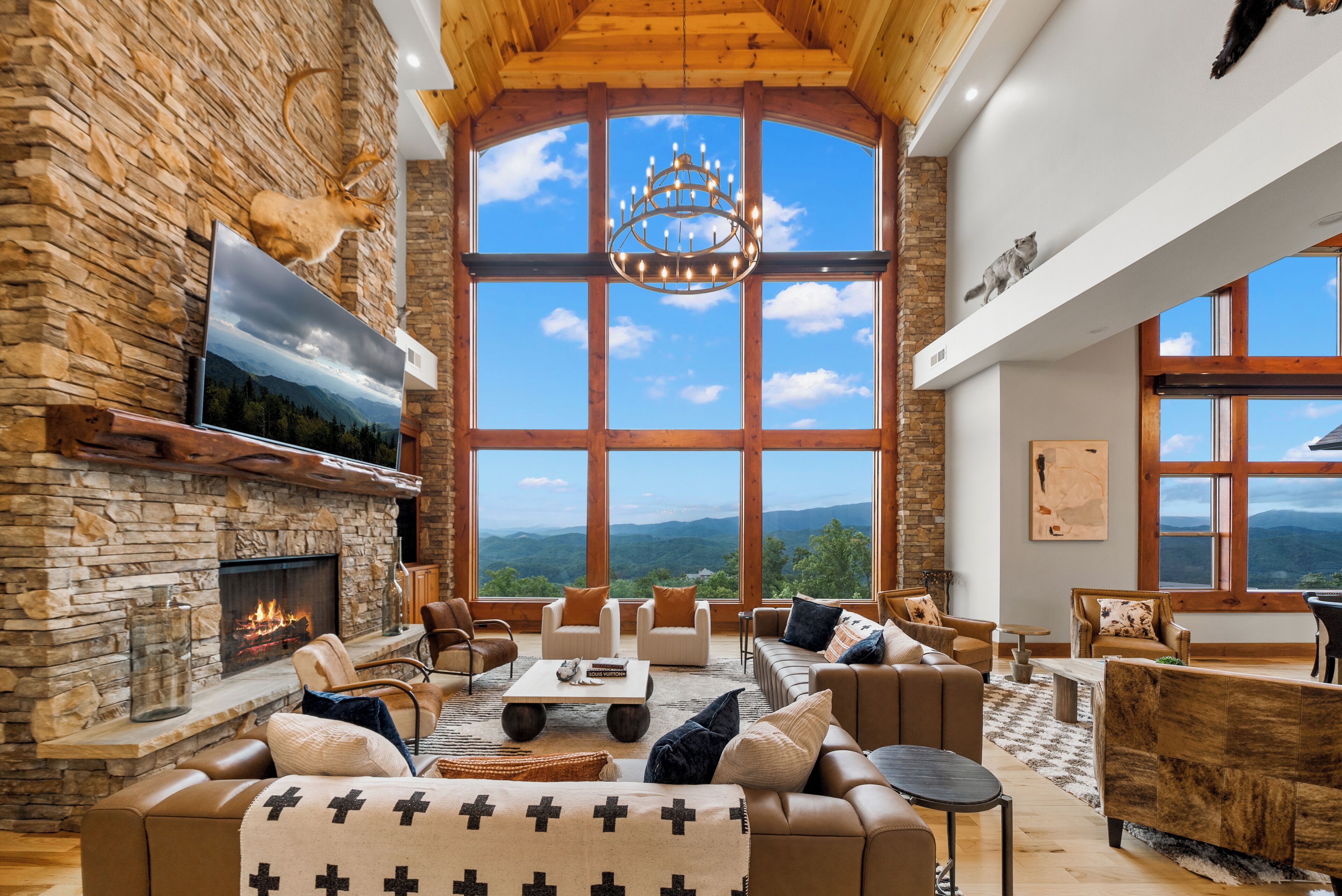 Smart TV, fireplace, video games, table football