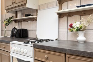 Fridge, oven, stovetop, toaster