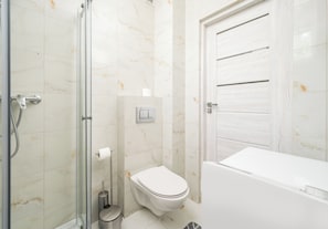 Dusche, Haartrockner, Handtücher