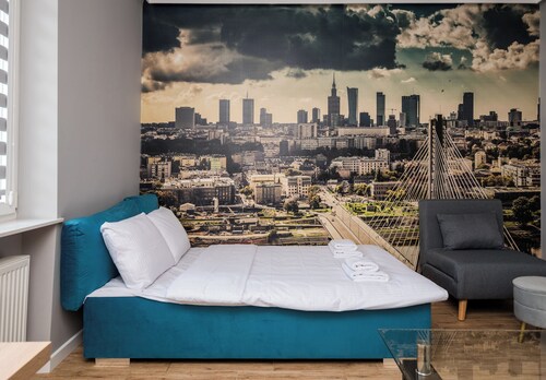 Warsaw Skyline Blue Studio