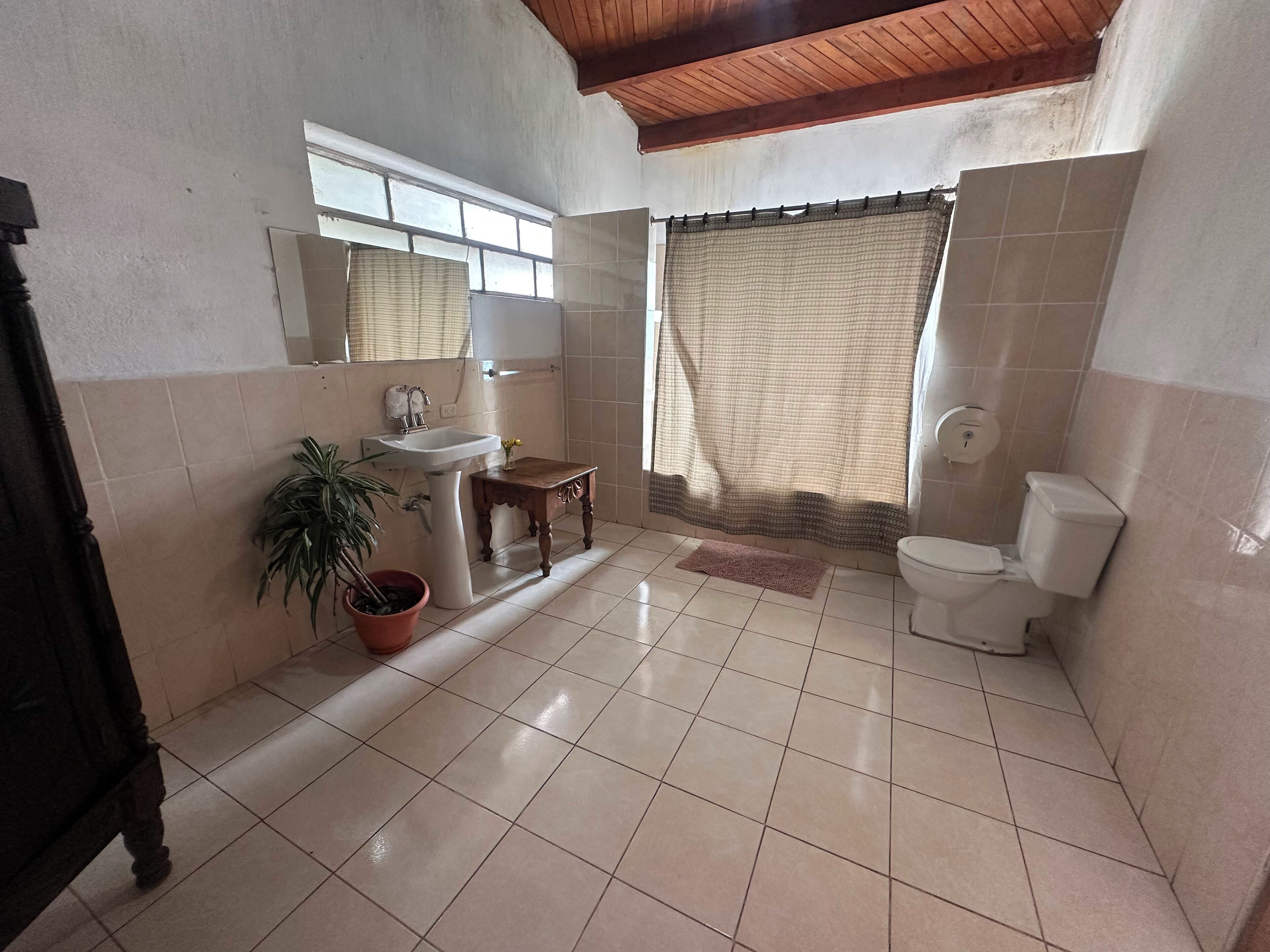 Shower, soap, toilet paper