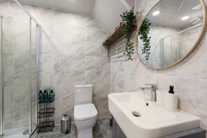 Ducha, secador de pelo y champú