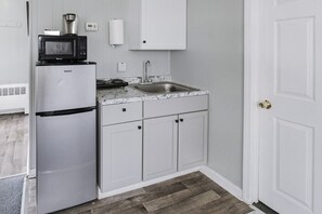 Fridge, microwave, coffee/tea maker