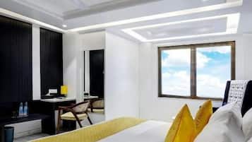 Presidential Studio Suite | Premium bedding, desk, laptop workspace, iron/ironing board