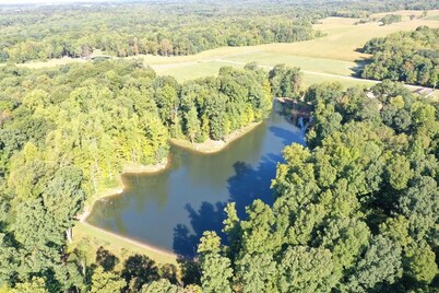Beautiful, cozy, lakeside wooded getaway in serene surroundings.
