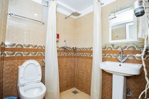 Slippers, towels, soap, shampoo