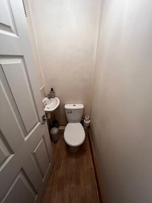 シャワー、ヘアドライヤー、タオル、トイレットペーパー