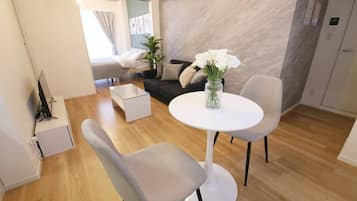 Comfort Apartment, Multiple Beds, Non Smoking, Balcony, 203 | Living area | TV