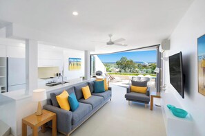 2 Bedroom Elevated Hinterland | Living area | 55-inch Smart TV with satellite channels - Number One In Hastings Street (Noosa Heads)