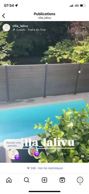 Piscine extérieure, piscine chauffée