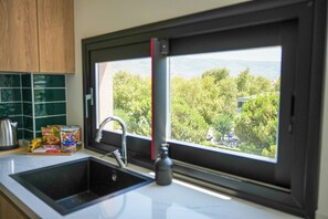 Superior Apartment, Balcony, City View | Private kitchen | Fridge, oven, stovetop, cookware/dishes/utensils