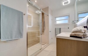 Hair dryer, towels