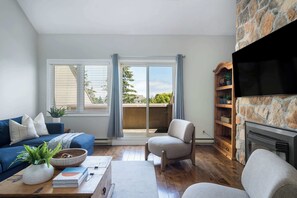 TV, fireplace, offices