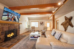 TV, fireplace, offices