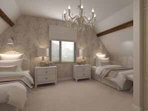 7 quartos, individualmente decorados, individualmente mobiliados