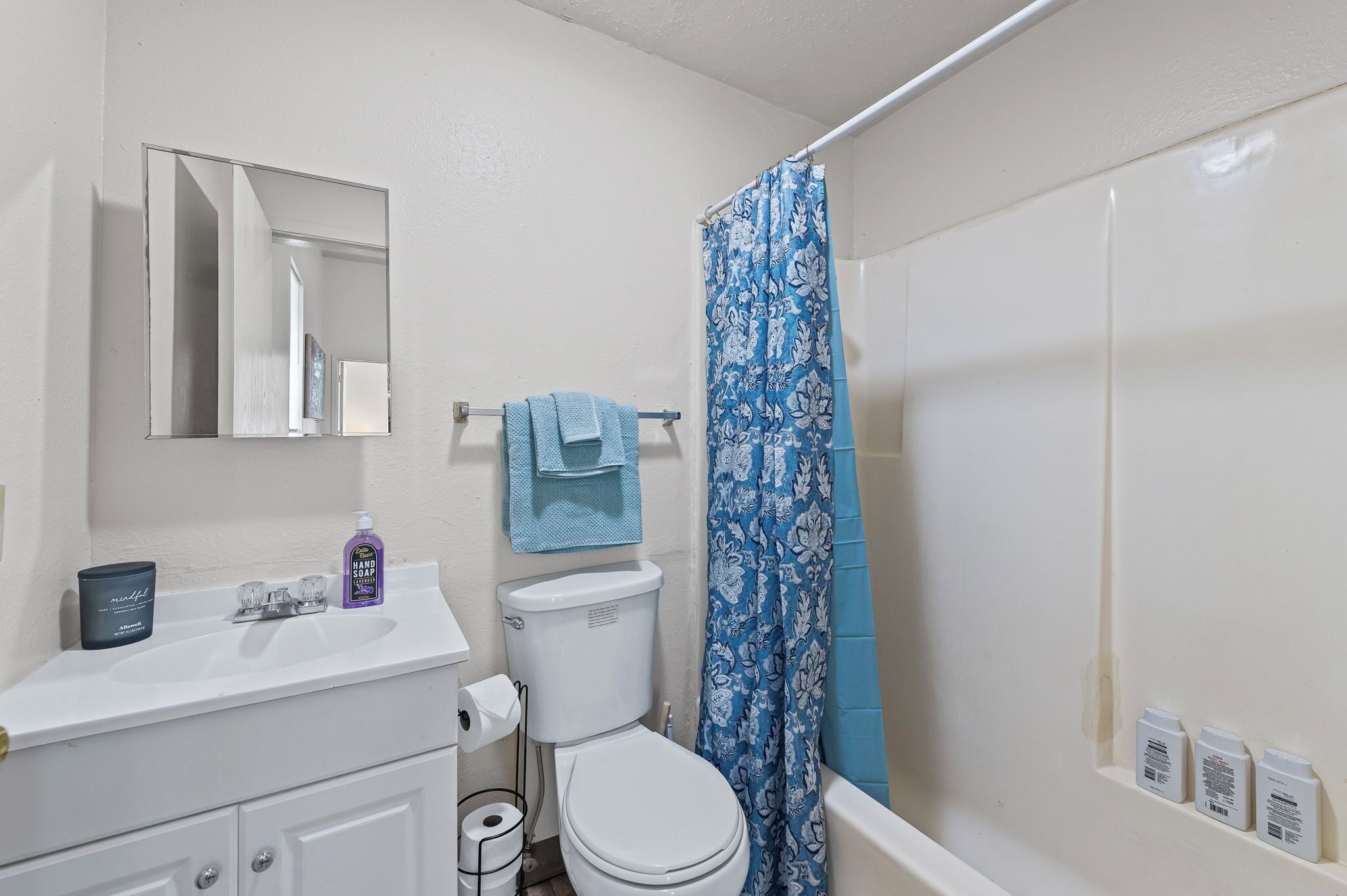 Hiustenkuivaaja, pyyhkeet, saippua, sampoo