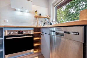 Fridge, oven, stovetop, dishwasher