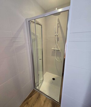 シャワー、ヘアドライヤー、トイレットペーパー
