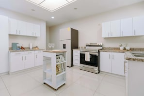 Microwave, oven, stovetop, coffee/tea maker