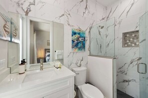 Douche, serviettes fournies