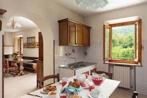 Villa, Garden View | Private kitchen | Fridge, microwave, oven, stovetop - Villa la Fornace (Borgo San Lorenzo)
