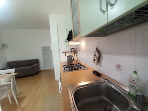 Kühlschrank, Mikrowelle, Ofen, Herdplatte