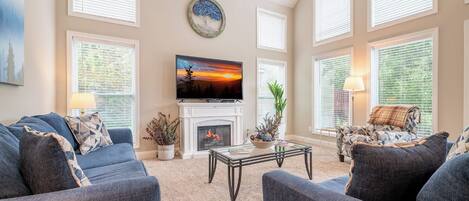 TV, fireplace, DVD player