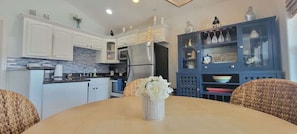 Condo, Multiple Beds, Balcony, Partial Ocean View (Cora Lee Beachview) | Private kitchen | Fridge, microwave, oven, stovetop