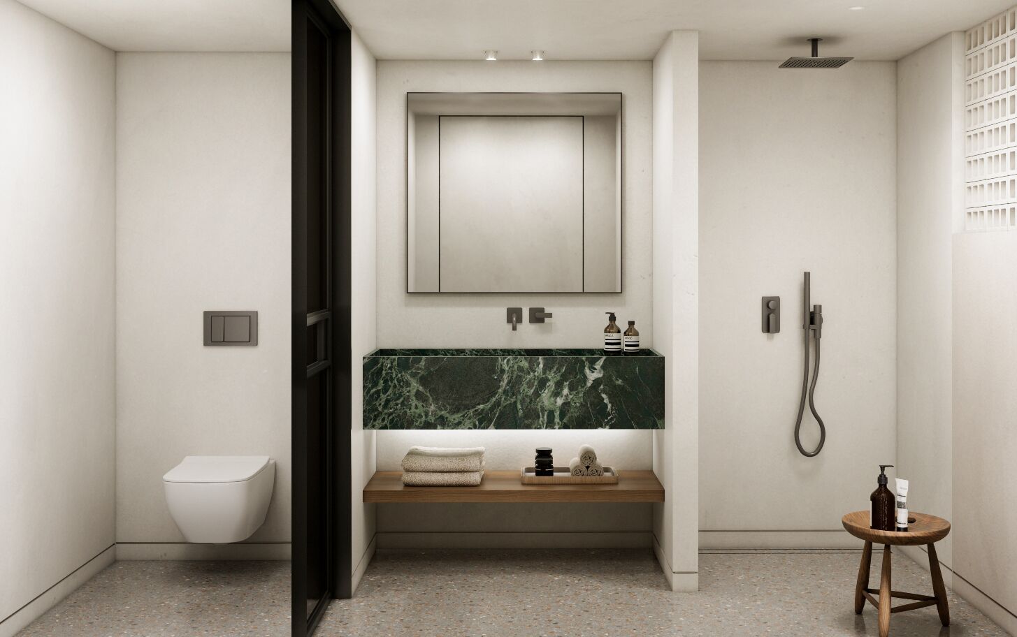 Elite Suite Sea View with Private Pool | Bathroom | Shower, hair dryer, slippers, towels