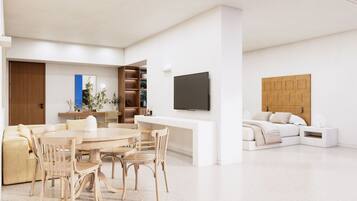 Tinos Essence Suite Sea View | Cofres nos quartos, cortinas blackout, Wi-Fi de cortesia