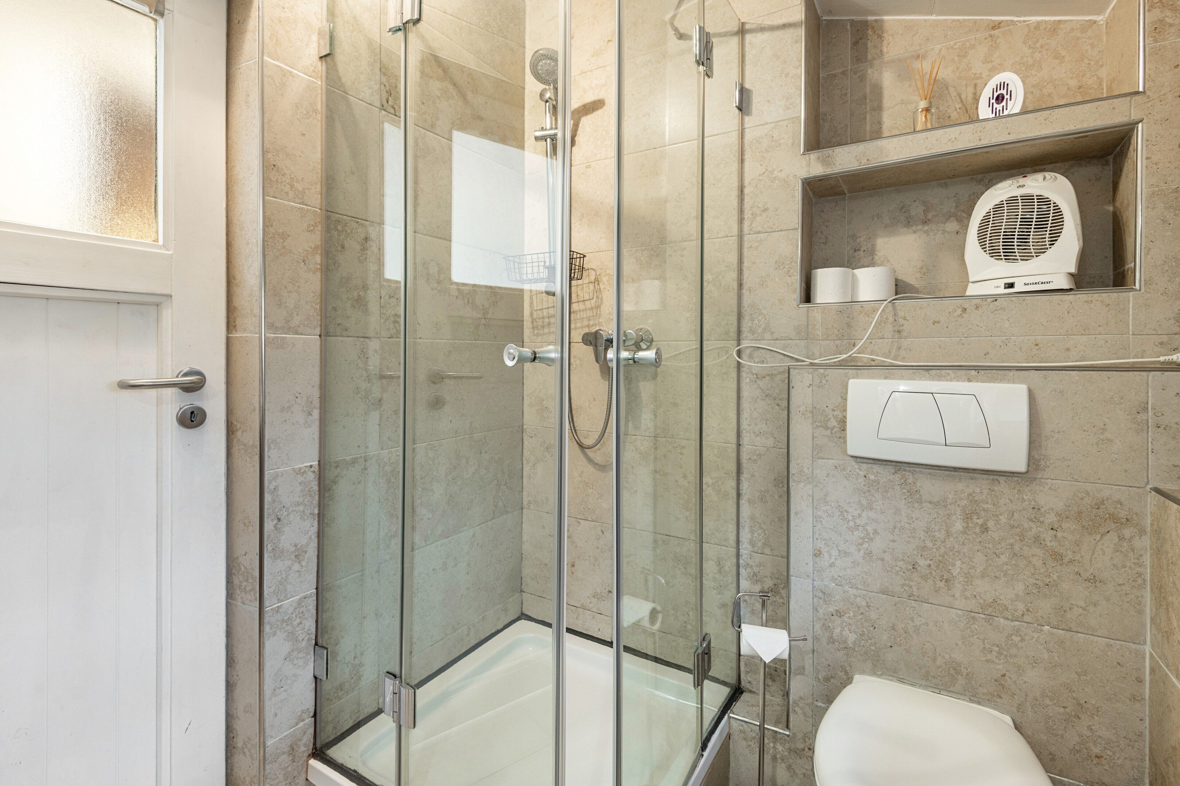 Shower, hair dryer