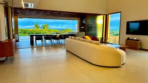 Smart TV, music library, video library, stereo