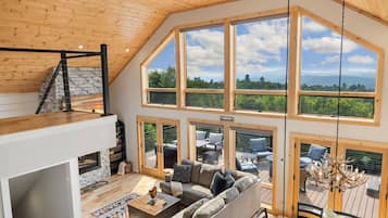 TV, fireplace, video games, table football