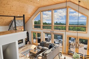 TV, fireplace, video games, foosball