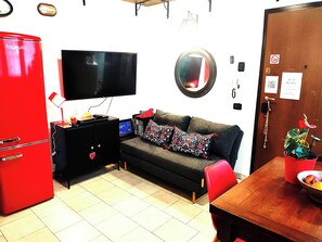 Smart TV, DVD player, books