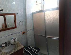 Shower, soap, toilet paper