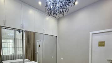 Blackout drapes, iron/ironing board, free WiFi