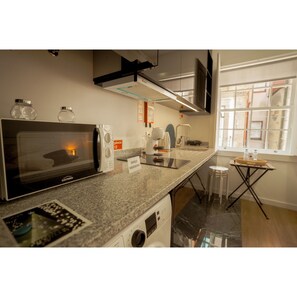 公寓, 城市景观 | 私人厨房 | 意式浓缩咖啡机、烤面包机、冰柜