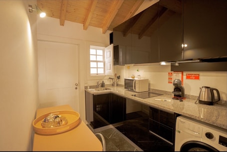 Family Apartment, Balcony, City View | Private kitchen | Espresso maker, toaster, freezer