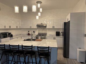 Microwave, oven, stovetop, coffee/tea maker