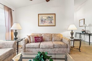 House, Multiple Beds, Pool Access, Pool View (The Hampton Lakes Villa) | Living area | TV - The Hampton Lakes Villa 11ppl (Davenport)