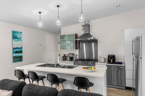 Fridge, microwave, dishwasher, toaster