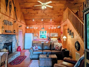 TV, fireplace - Hummingbirds Haven w/ Heavenly Mountain Views Dog Friendly! (Clayton)