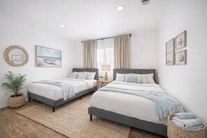 3 bedrooms, desk, iron/ironing board, travel cot
