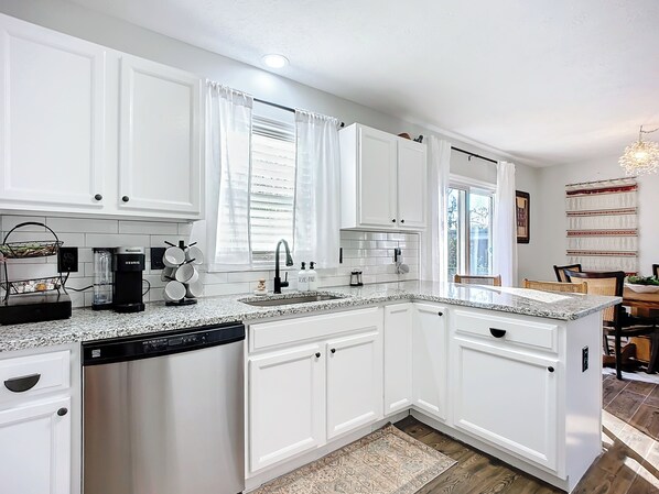 Microwave, oven, stovetop, dishwasher