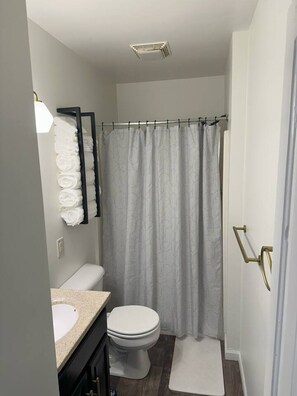 Secador de pelo, toallas