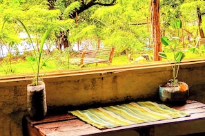 Standard Double Room, Patio, Ocean View | Desk, laptop workspace