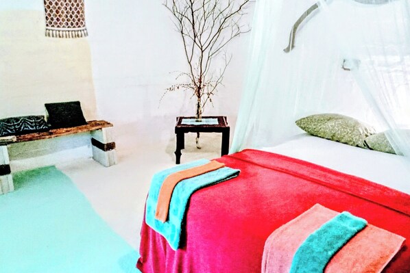 Standard Double Room, Patio, Ocean View | Desk, laptop workspace