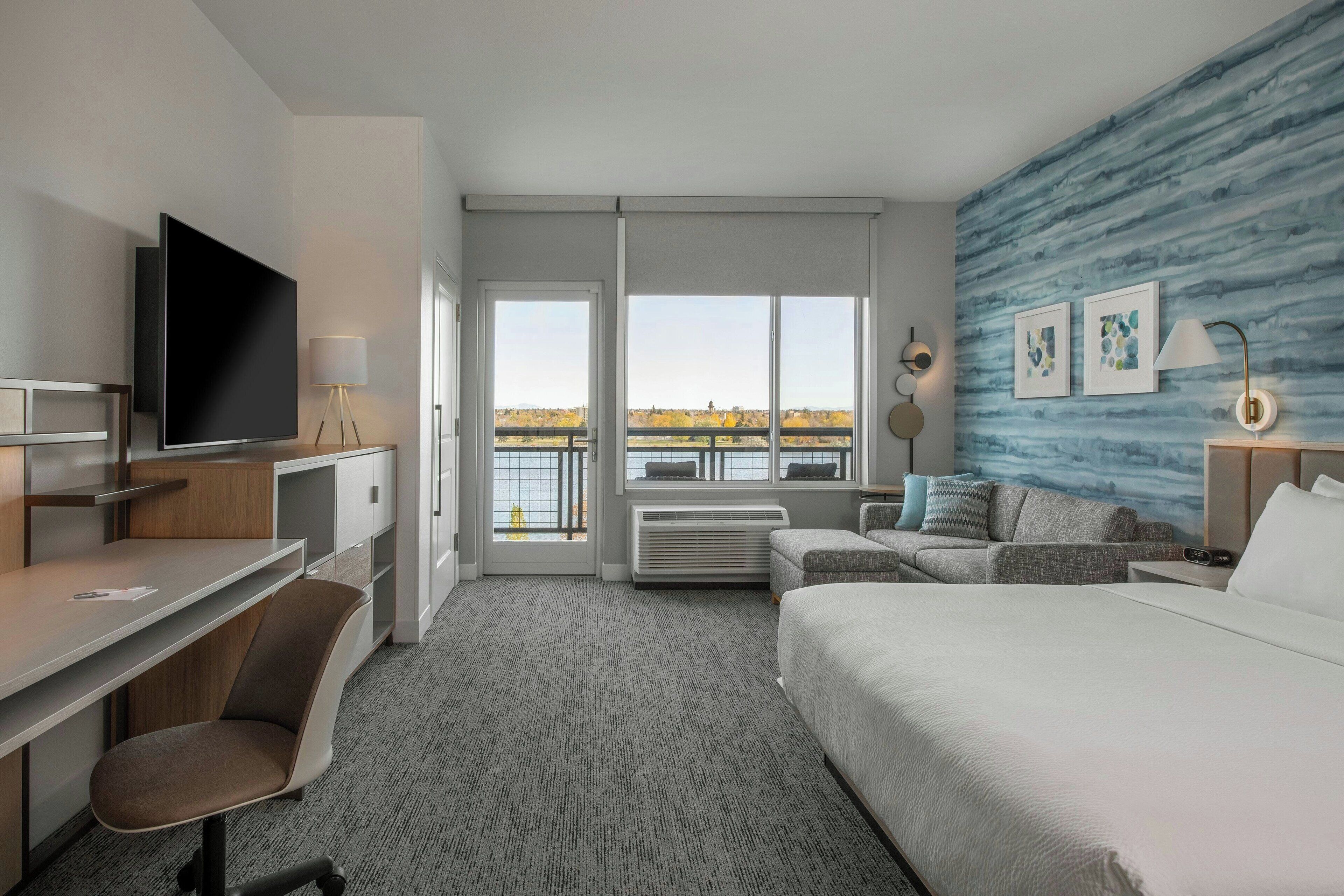 開放式客房, 1 張特大雙人床和 1 張沙發床, 陽台, 河景 | 免費無線上網