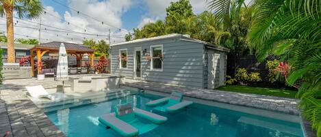 Outdoor pool, a heated pool